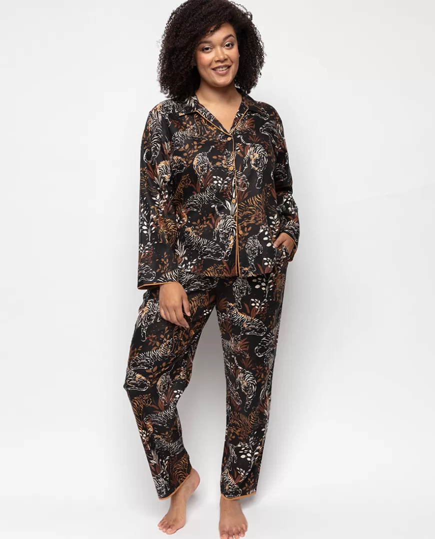 Alisha Womens Tiger Print Pyjama Set^Cyberjammies Flash Sale