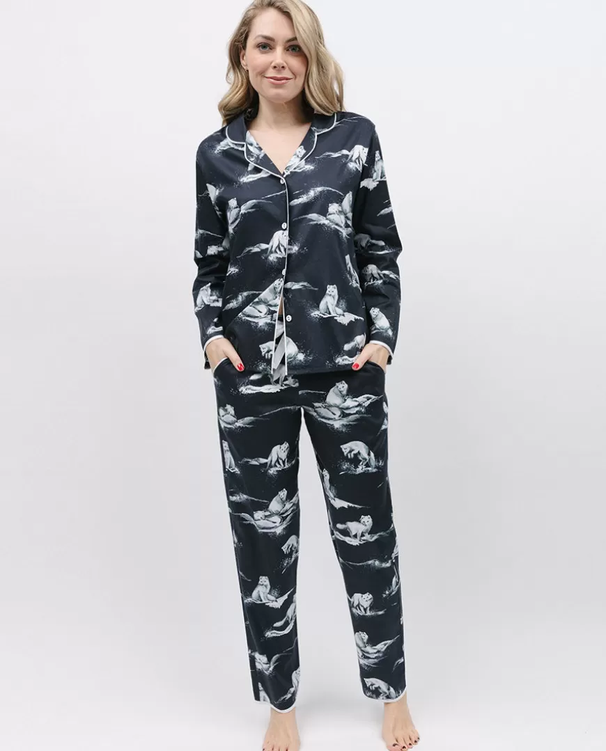 Atlas Womens Arctic Fox Print Pyjama Set^Cyberjammies Sale