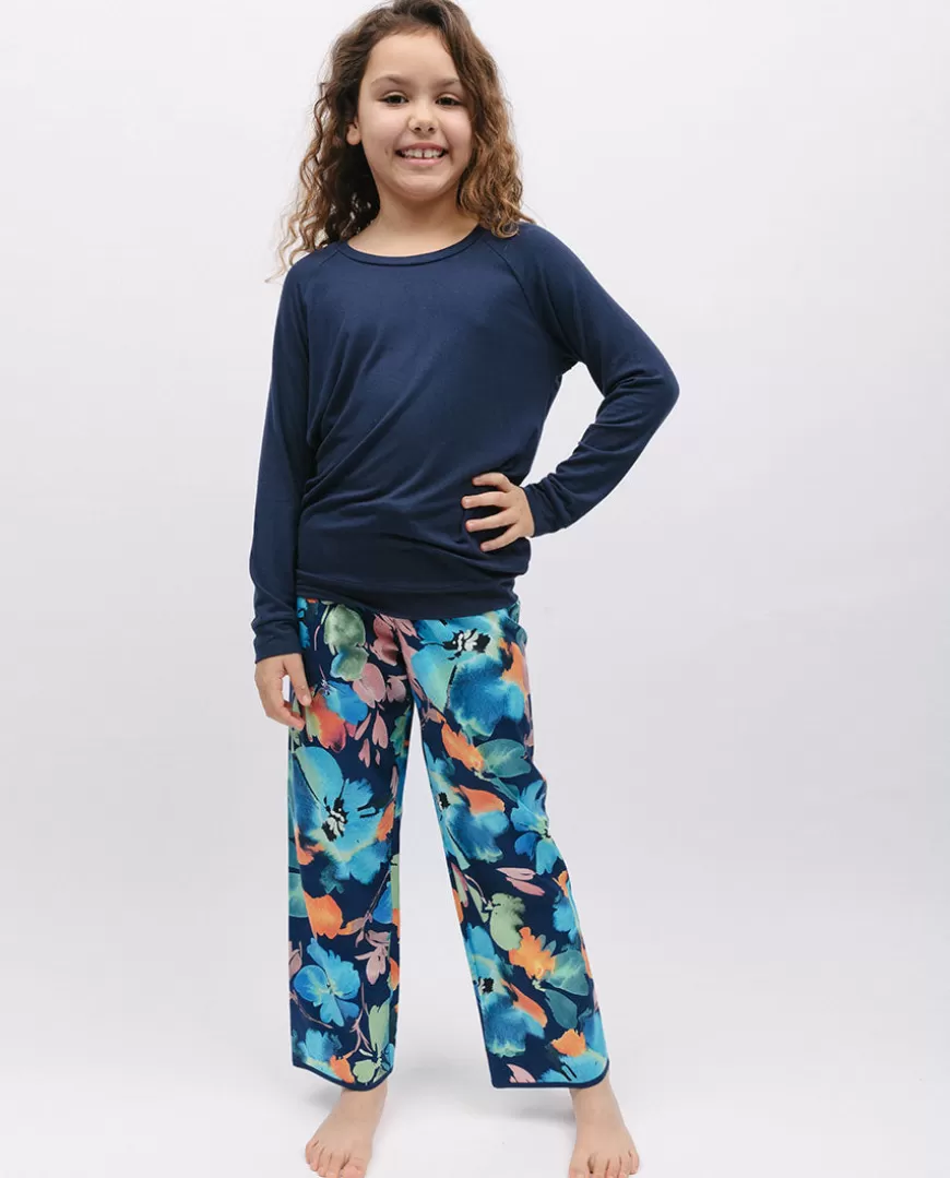 Bea Girls Slouch Jersey Top And Floral Print Pyjama Set^Cyberjammies Online