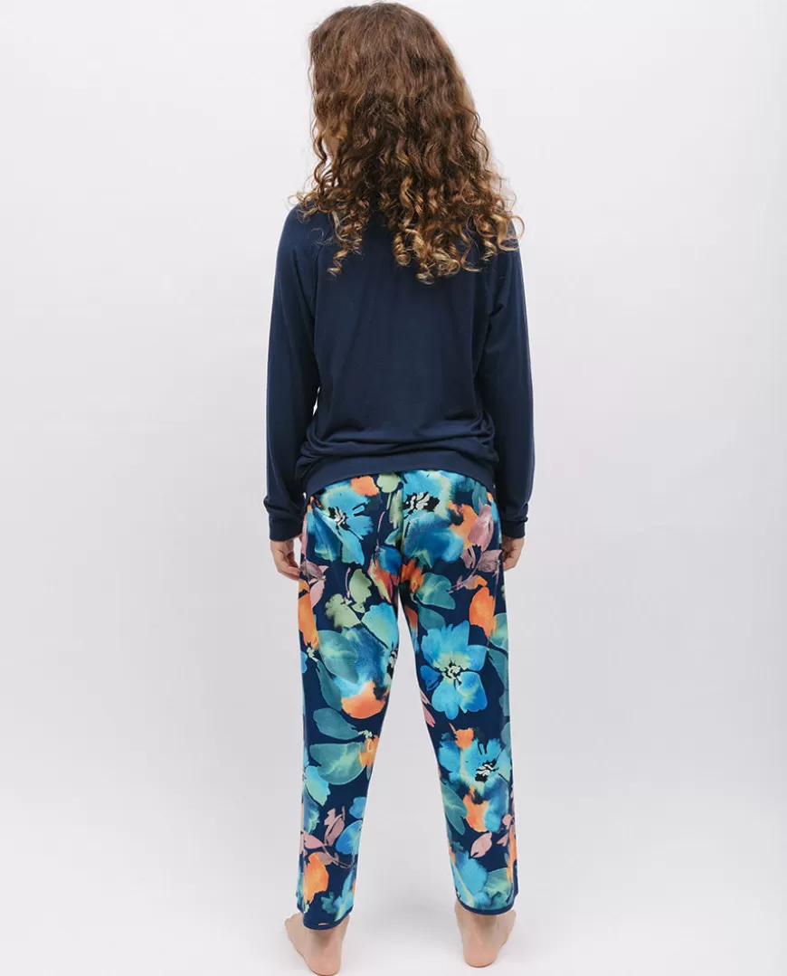 Bea Girls Slouch Jersey Top And Floral Print Pyjama Set^Cyberjammies Online