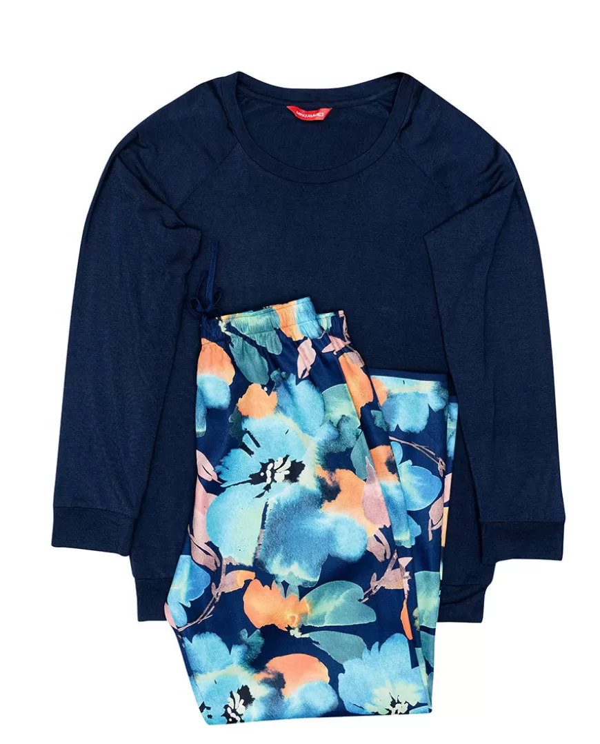 Bea Girls Slouch Jersey Top And Floral Print Pyjama Set^Cyberjammies Online