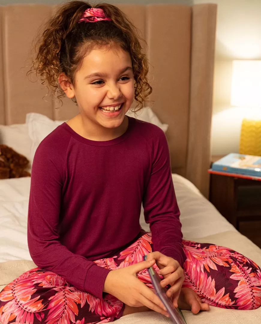 Carina Girls Slouch Jersey Top And Palm Leaf Print Pyjama Set^Cyberjammies Cheap
