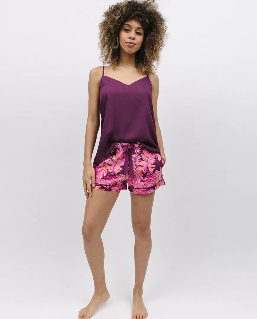 Carina Modal Cami And Palm Leaf Print Shorty Set^Cyberjammies Discount