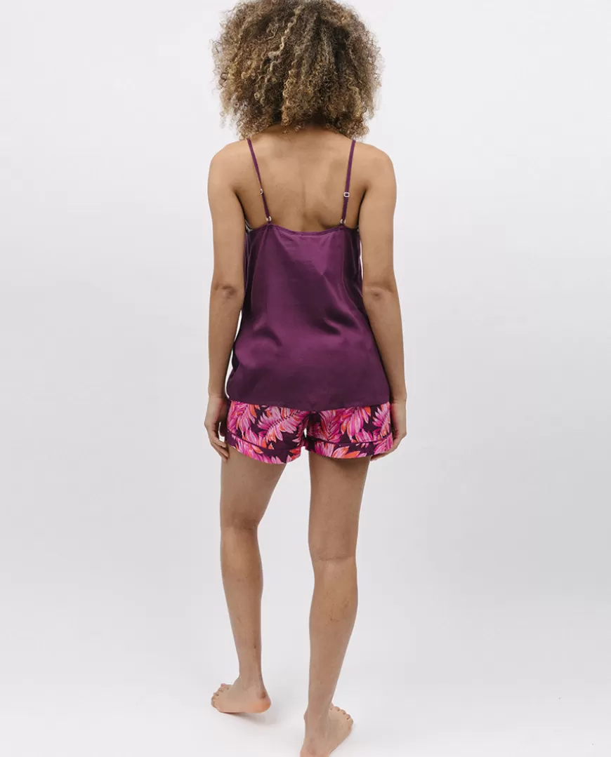 Carina Modal Cami And Palm Leaf Print Shorty Set^Cyberjammies Discount
