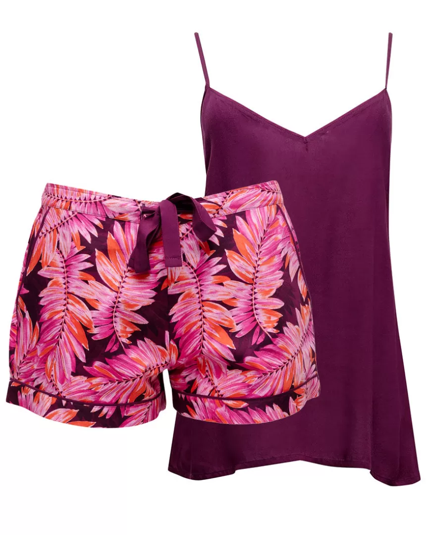 Carina Modal Cami And Palm Leaf Print Shorty Set^Cyberjammies Discount