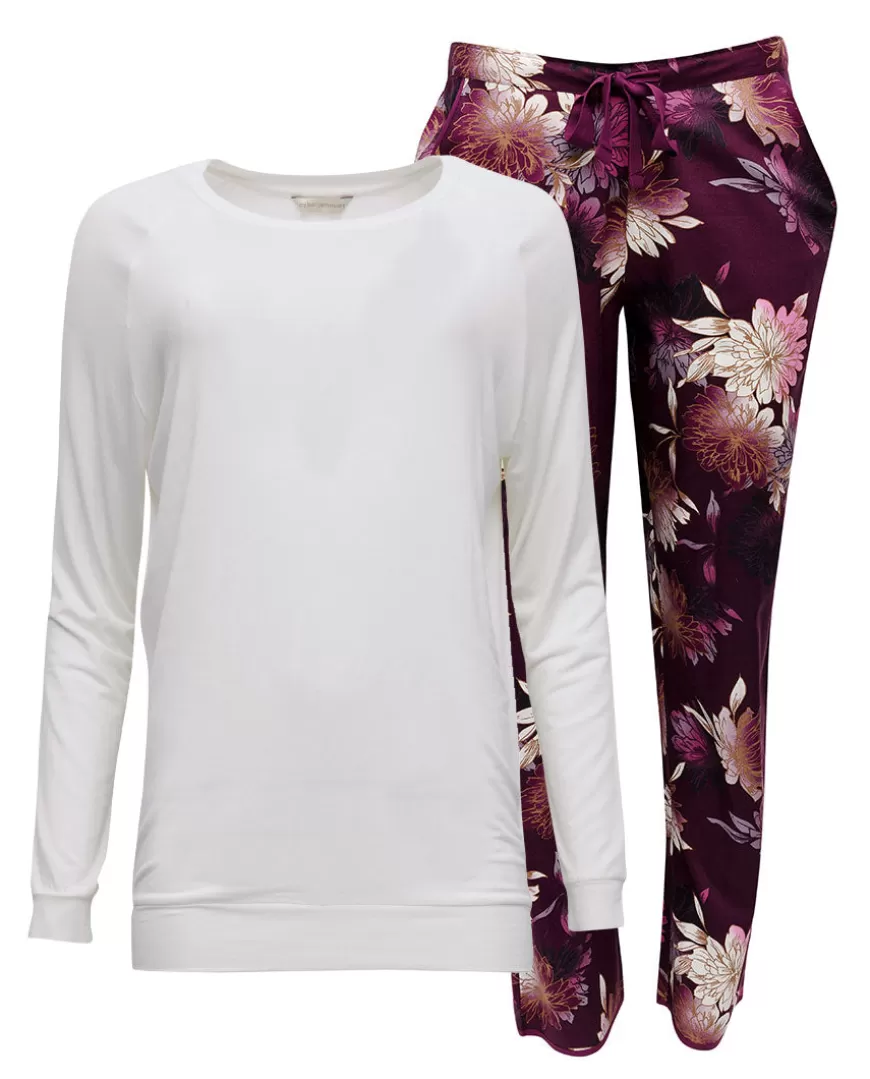 Eve Slouch Jersey Top And Floral Print Pyjama Set^Cyberjammies Store
