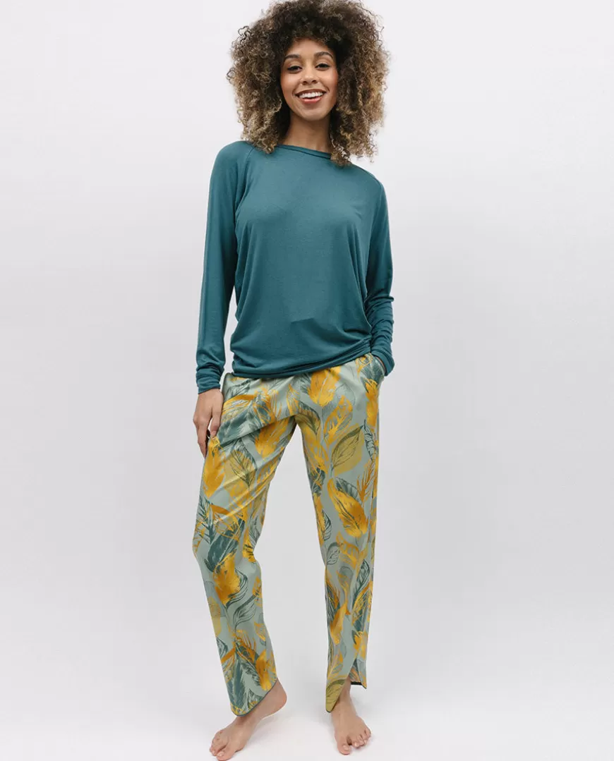 Hannah Slouch Jersey Top And Leaf Print Pyjama Set^Cyberjammies Sale