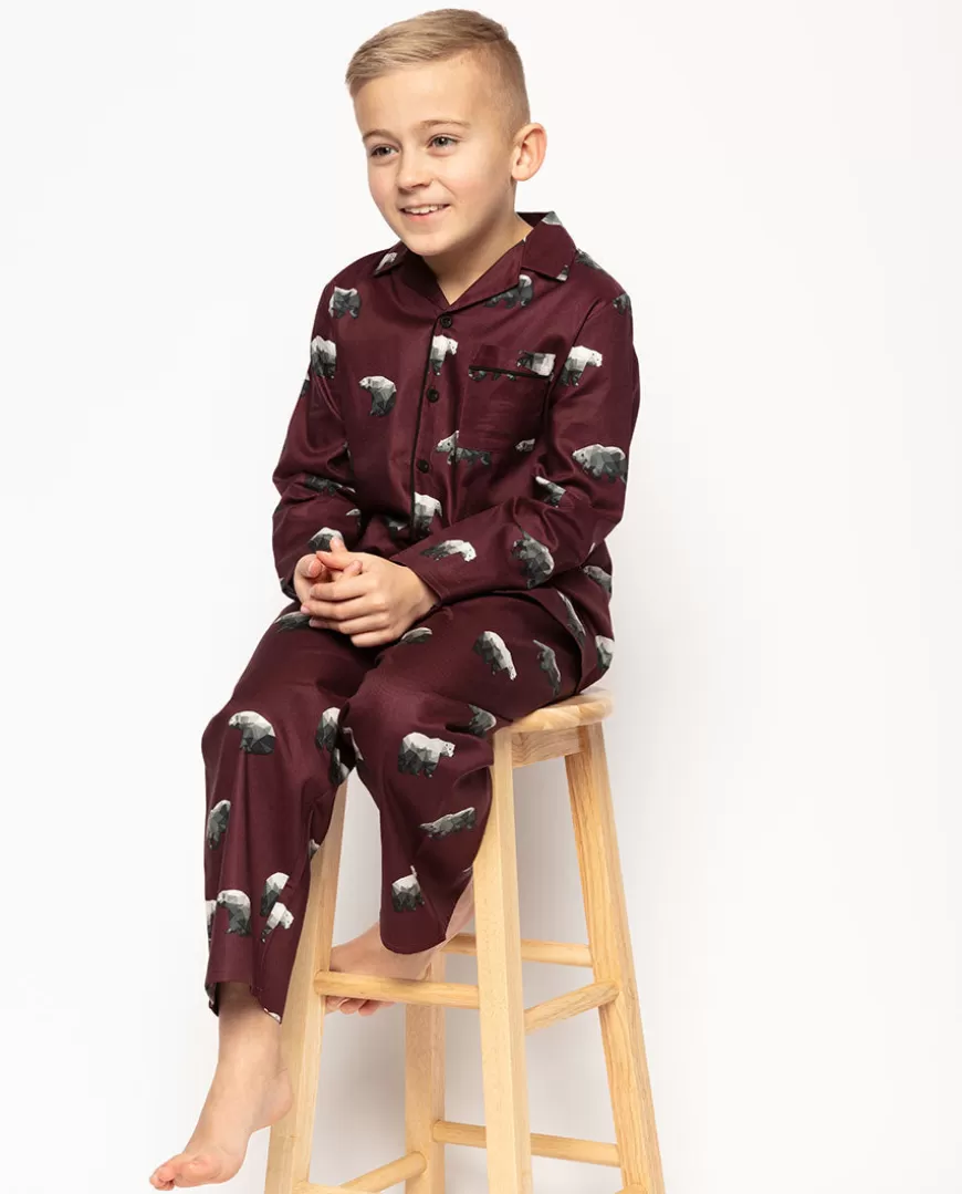 Harley Burgundy Polar Bear Print Pyjama Set^Cyberjammies Best Sale