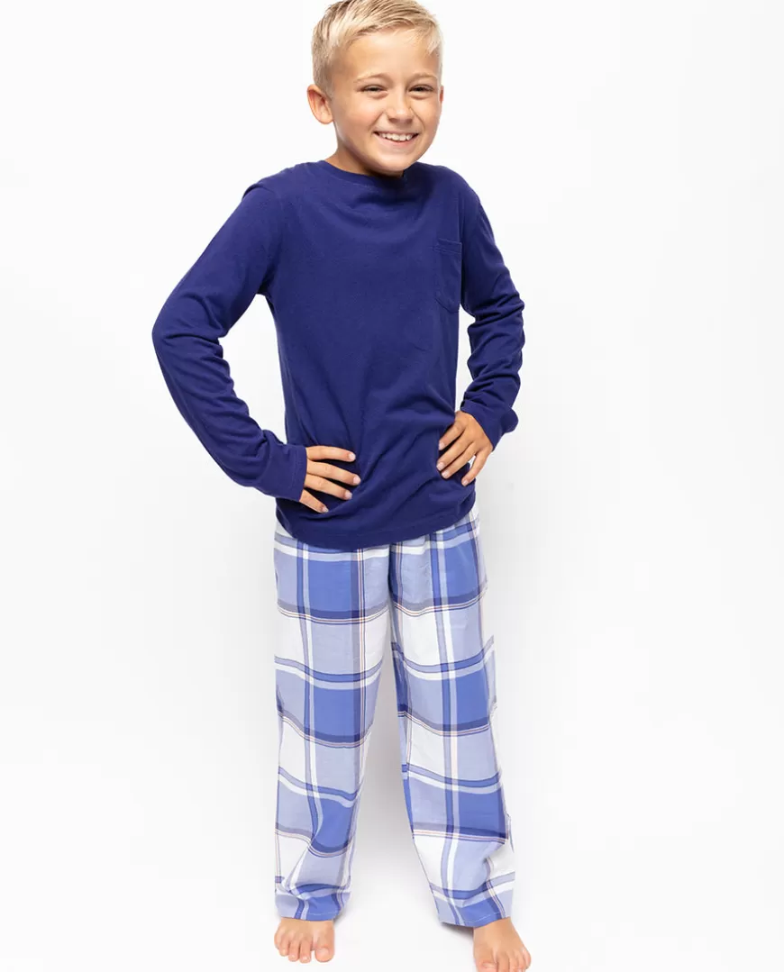 Jamie Boys Jersey T-Shirt And Check Pyjama Set^Cyberjammies Shop