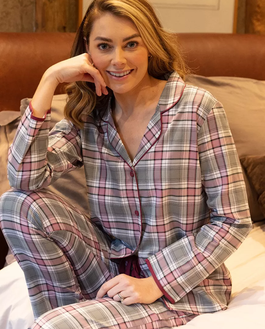 Jessica Lightly Brushed Check Pyjama Set^Cyberjammies Cheap