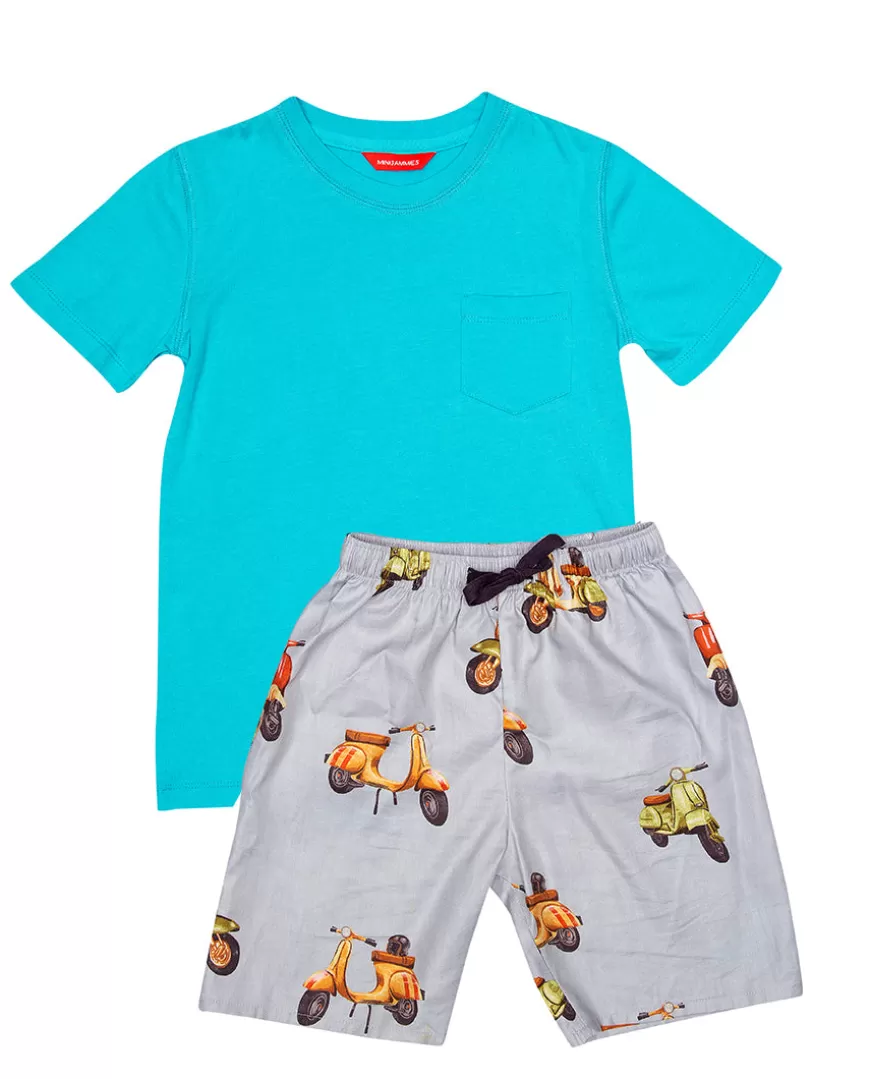 Luca Boys Jersey T-Shirt And Scooter Print Shorty Set^Cyberjammies Clearance