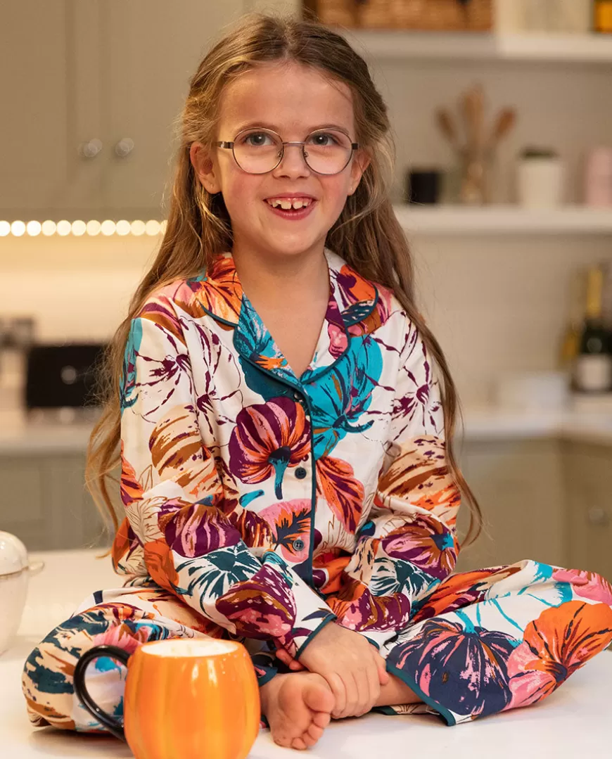 Maple Girls Pumpkin Print Pyjama Set^Cyberjammies Hot