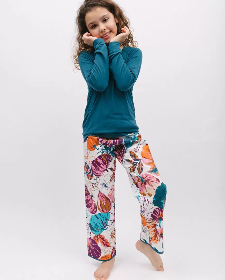 Maple Girls Slouch Jersey Top And Pumpkin Print Pyjama Set^Cyberjammies Outlet