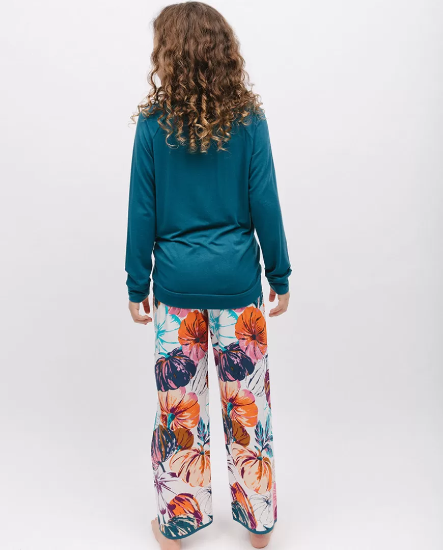 Maple Girls Slouch Jersey Top And Pumpkin Print Pyjama Set^Cyberjammies Outlet