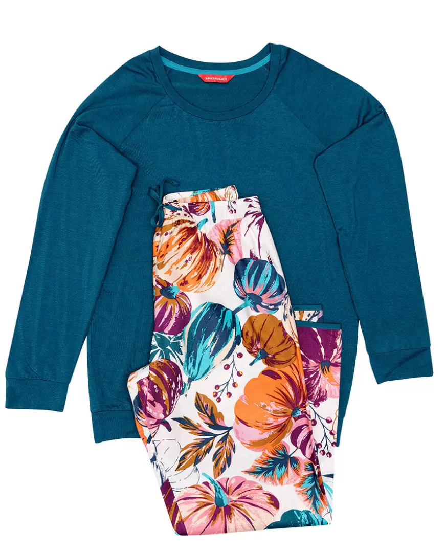 Maple Girls Slouch Jersey Top And Pumpkin Print Pyjama Set^Cyberjammies Outlet