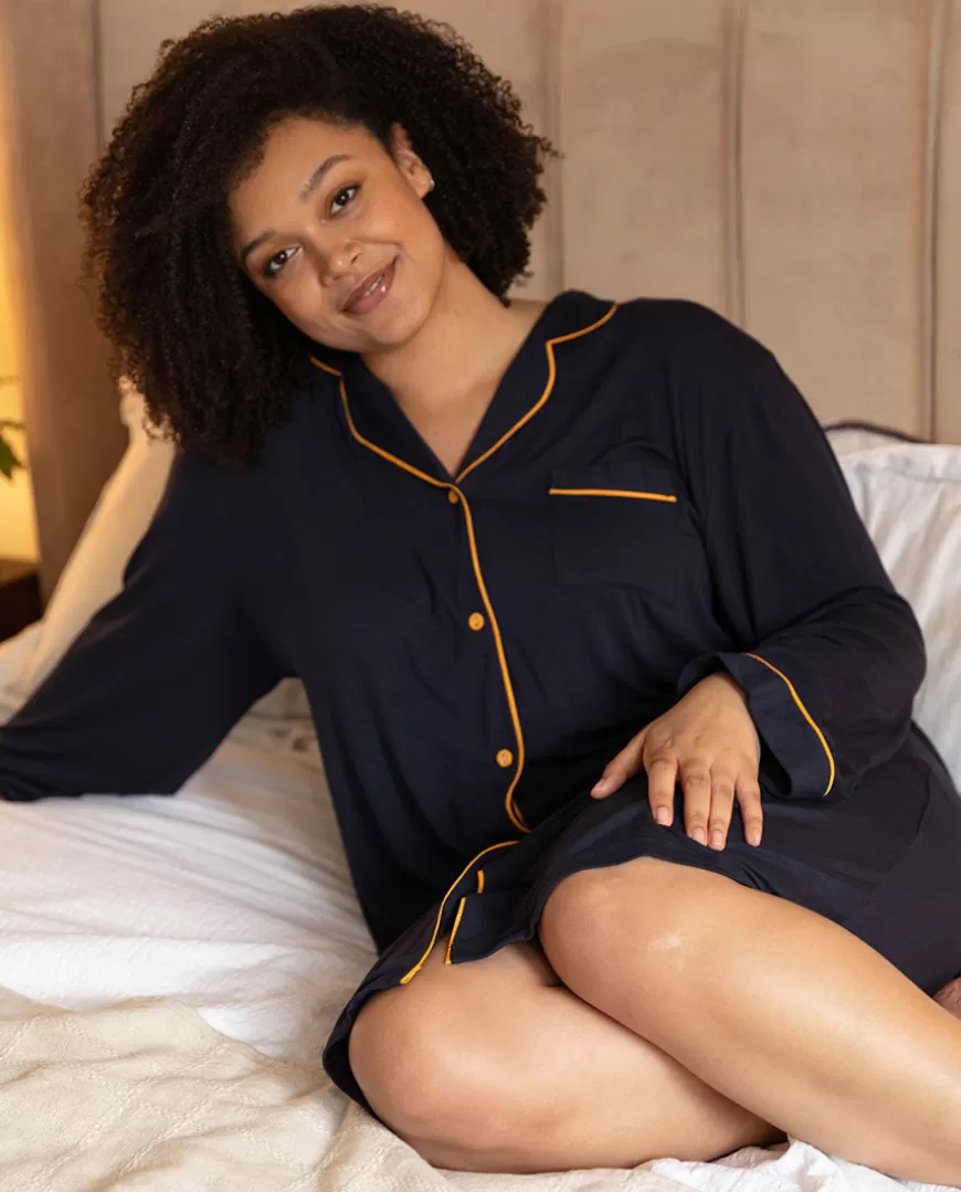 Navy Revere Jersey Nightshirt^Cyberjammies Fashion