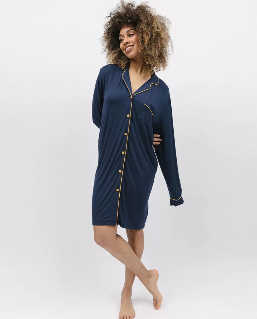 Navy Revere Jersey Nightshirt^Cyberjammies Fashion