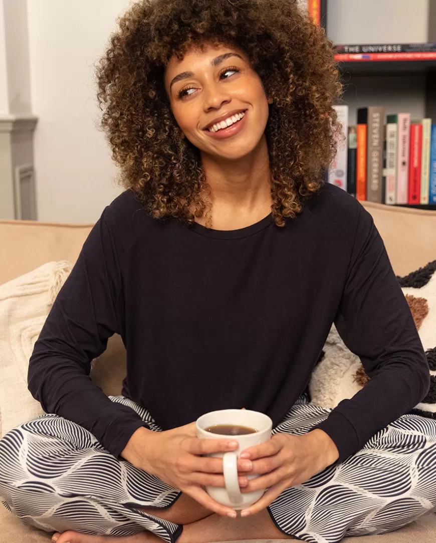Nicole Charcoal Slouch Jersey Top And Geo Print Pyjama Set^Cyberjammies Cheap