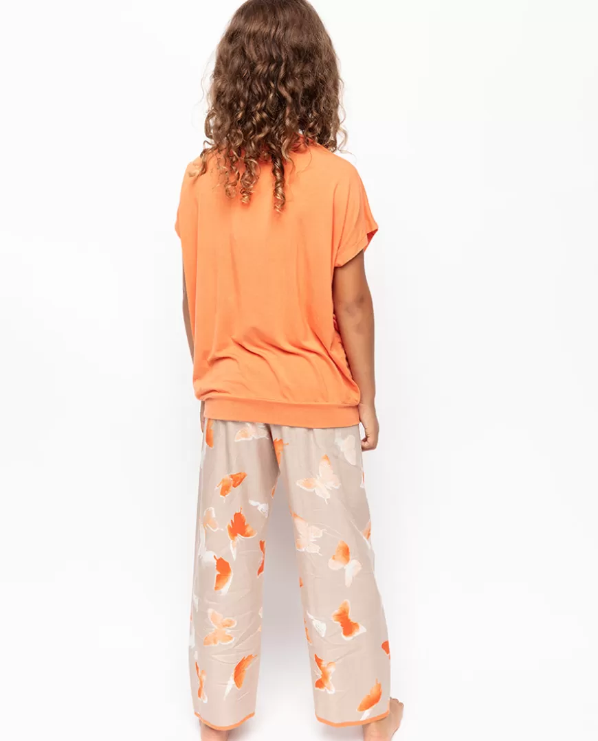 Sage Girls Slouch Jersey Top And Butterfly Print Pyjama Set^Cyberjammies Online