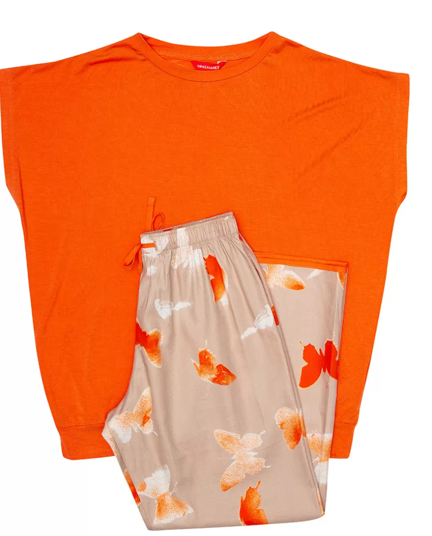 Sage Girls Slouch Jersey Top And Butterfly Print Pyjama Set^Cyberjammies Online