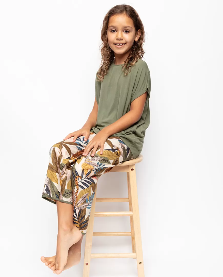 Savannah Girls Slouch Jersey Top And Safari Print Pyjama Set^Cyberjammies Shop