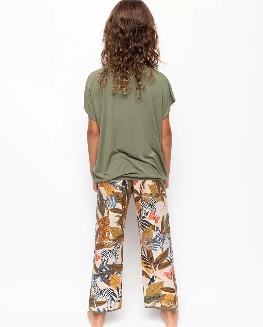 Savannah Girls Slouch Jersey Top And Safari Print Pyjama Set^Cyberjammies Shop
