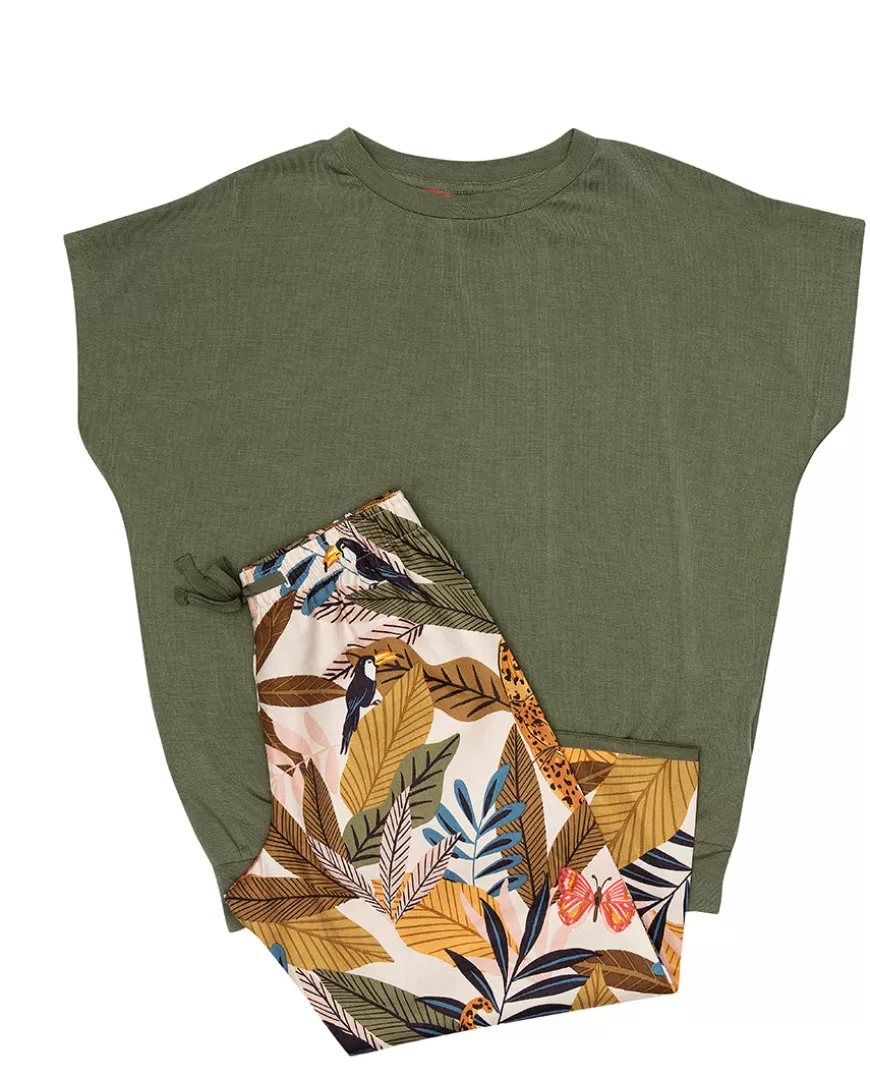 Savannah Girls Slouch Jersey Top And Safari Print Pyjama Set^Cyberjammies Shop