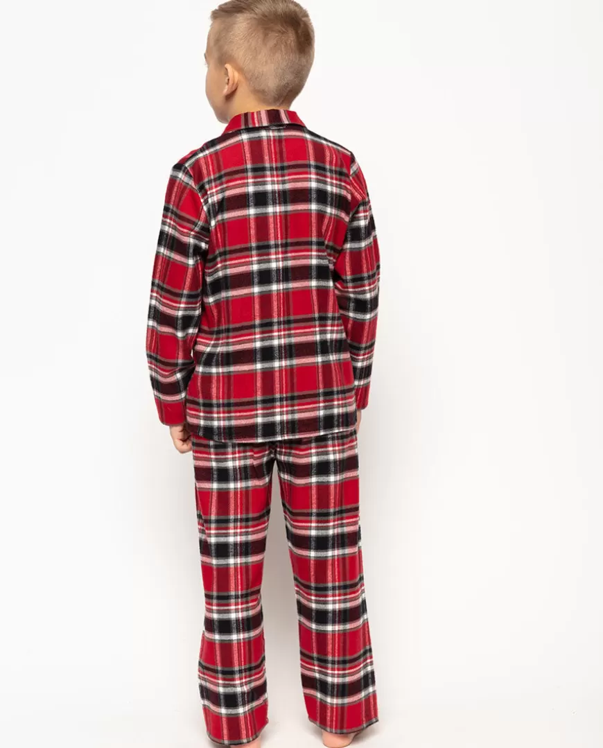 Windsor Boys Red Super Cosy Check Pyjama Set^Cyberjammies Sale